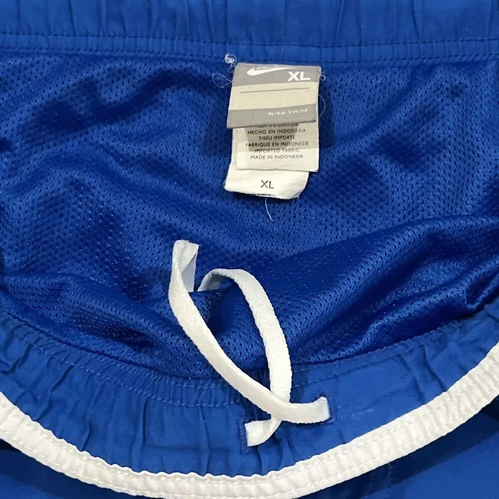 Vintage Y2K Nike Gray Tag Blue Stripe Board Shorts Swim Trunks Drawstring Men XL